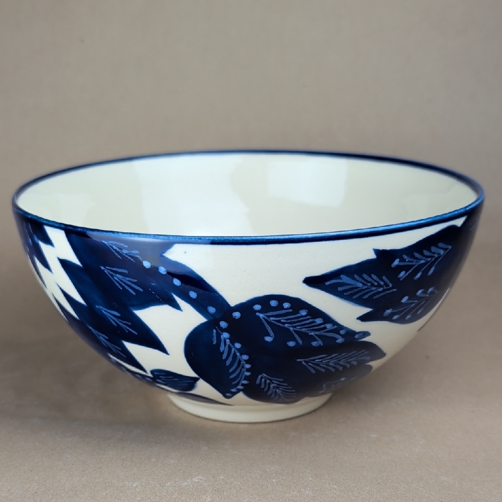 NEW Le Souk Ceramique Jinane Deep Serving/Pasta/Salad Ceramic Bowl Hand-Paihted